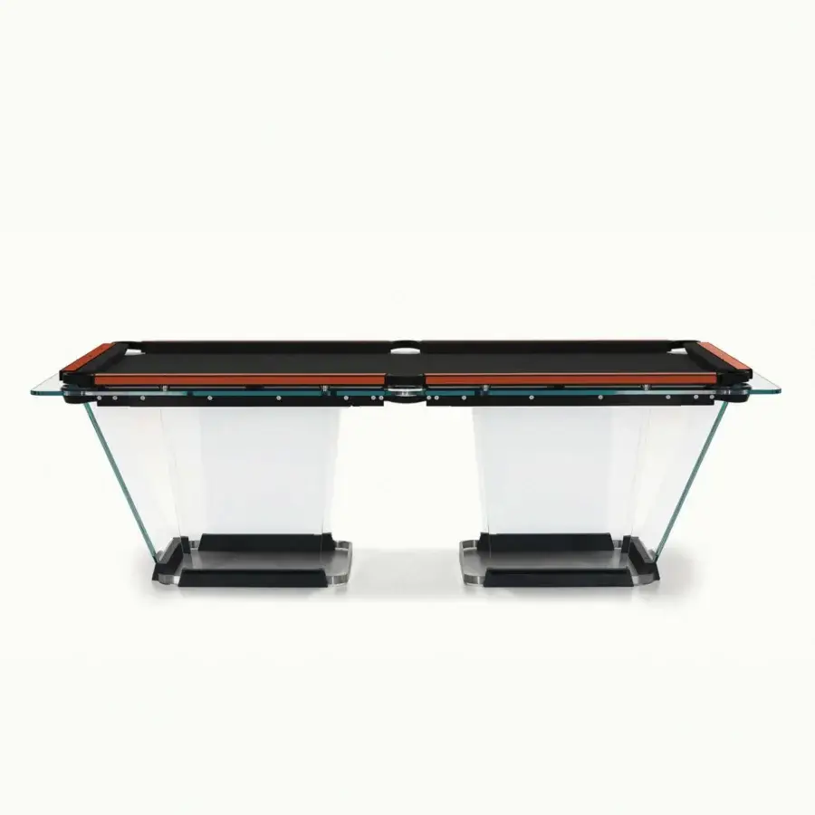 Superior Teckell Plano T 1.3 pool table with solid aluminum rails and Alcantara® inlays in a black finish