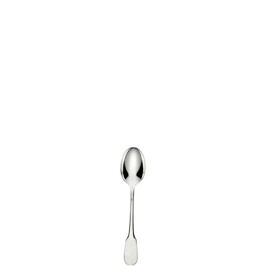 Distinguished Schiavon Scudo tea/coffee spoon crafted from silver or silver-plated alpaca with a highly polished silver finish