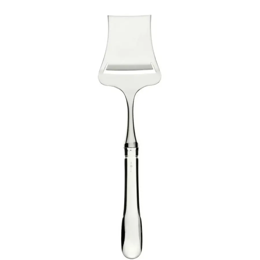 Elegant Schiavon Scudo cheese cutlery crafted in silver-plated alpaca with a highly polished glossy finish