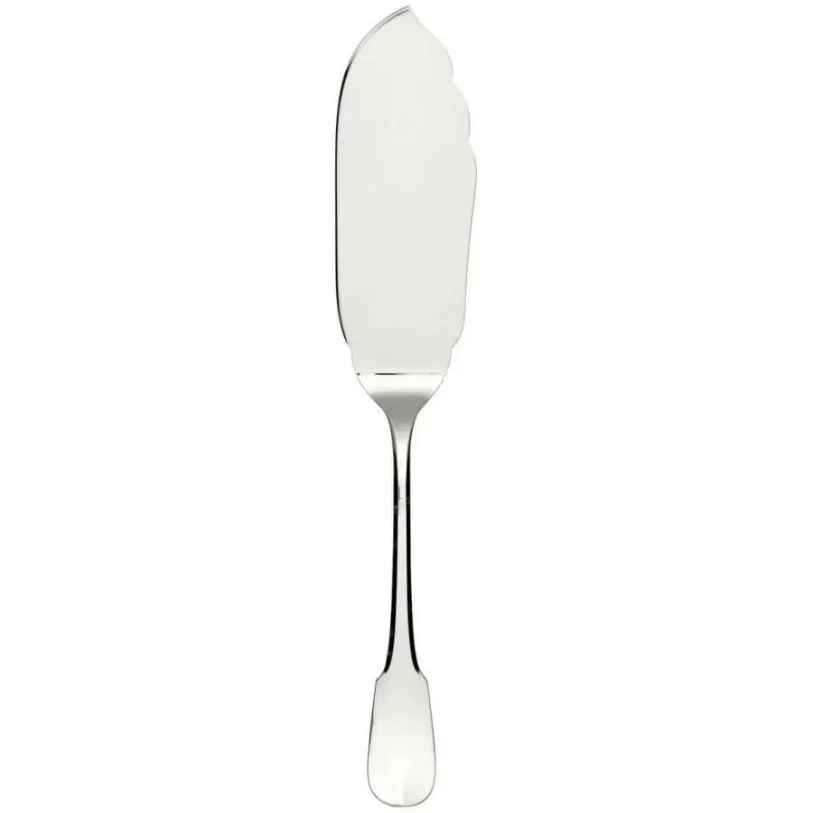 Elegant Schiavon Scudo fish serving cutlery crafted from silver or silver-plated alpaca with a highly polished glossy finish