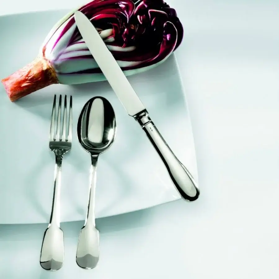 Superior Schiavon Scudo fish serving cutlery crafted from silver-plated alpaca with a polished silver finish