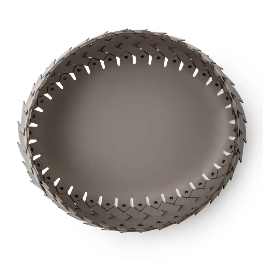 Distinguished Pinetti Almeria basket hand-woven in dark gray regenerated leather with a subtly textured matte finish