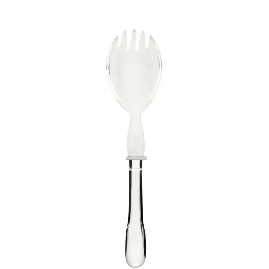 Superior Schiavon Scudo salad serving cutlery crafted from silver-plated alpaca with a polished silvery white finish