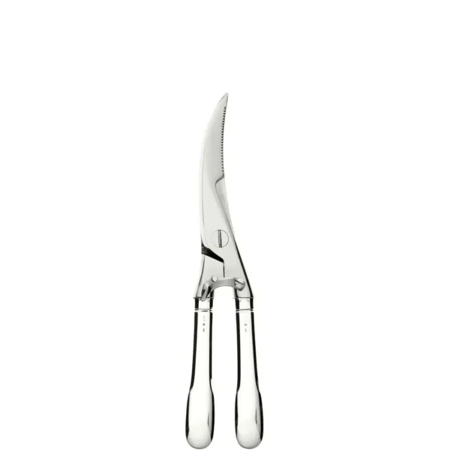 Superior Schiavon Scudo cutlery set crafted in silver-plated alpaca with a polished glossy finish for precision carving
