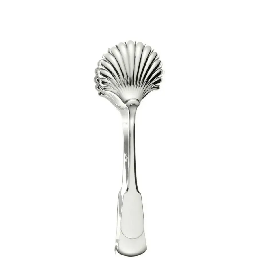 Distinguished Schiavon Scudo serving cutlery crafted from silver or silver-plated alpaca with a highly polished glossy finish