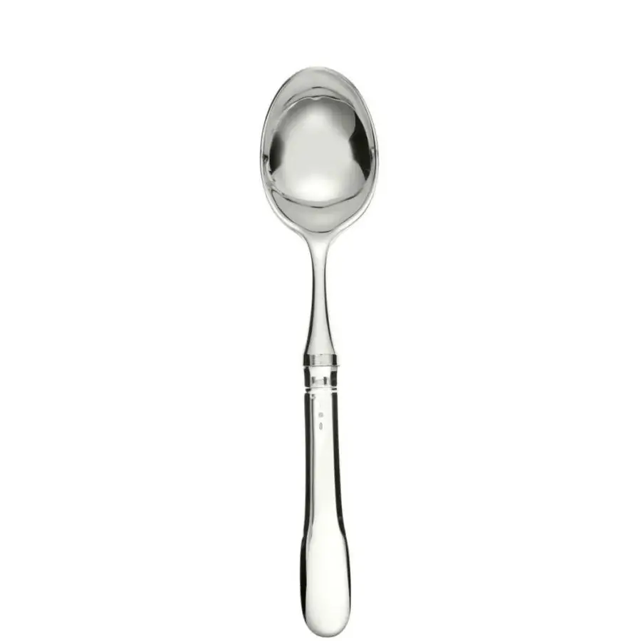 Lavish Schiavon Scudo serving cutlery crafted from silver or silver-plated alpaca with a highly polished glossy finish