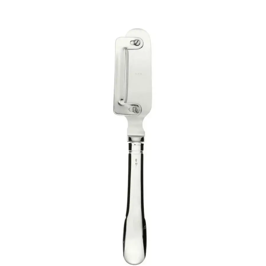 Exceptional Schiavon Scudo serving cutlery set crafted from silver-plated alpaca with a highly polished glossy finish