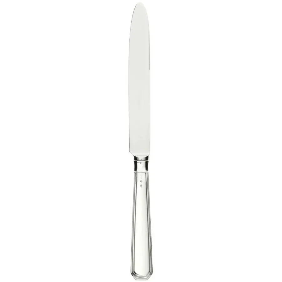 Exceptional Schiavon Ottogonale cutlery set with a sleek geometric design and highly polished silver finish crafted in Italy