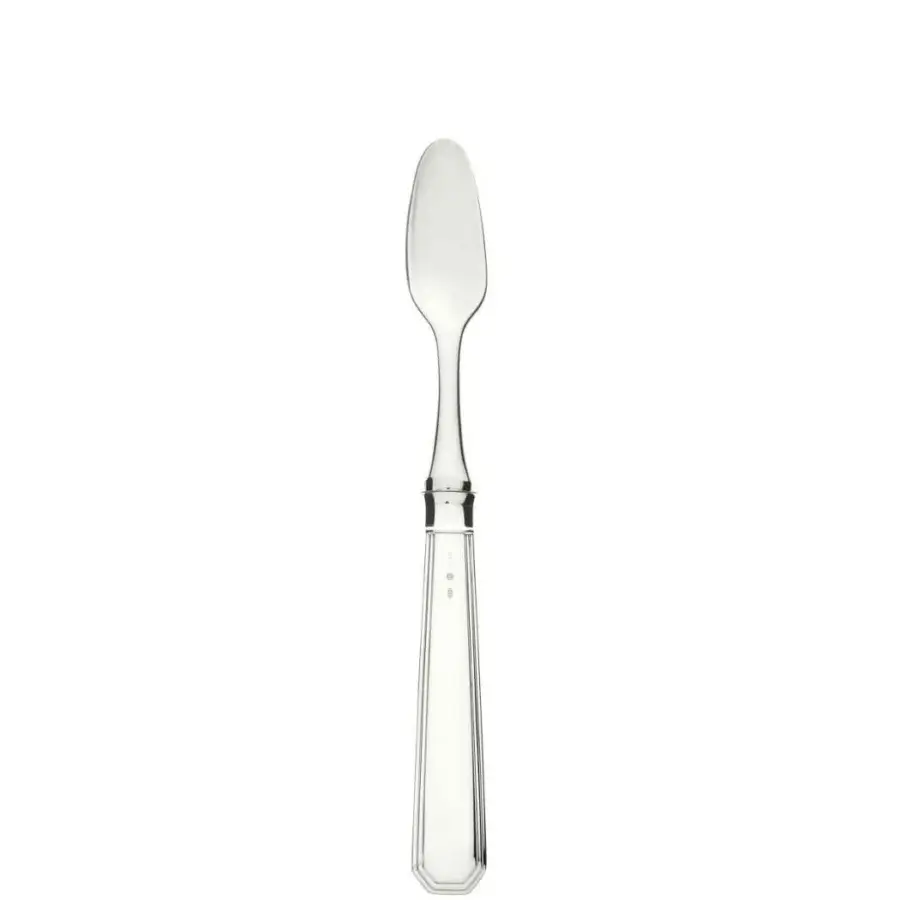 Superior Schiavon Ottogonale seafood cutlery crafted from lustrous silver alloy with a polished glossy finish