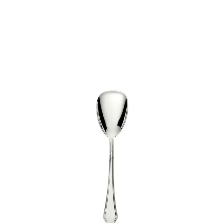 Distinguished Schiavon Ottogonale cutlery crafted in radiant silver with delicately curved lines and glossy finish