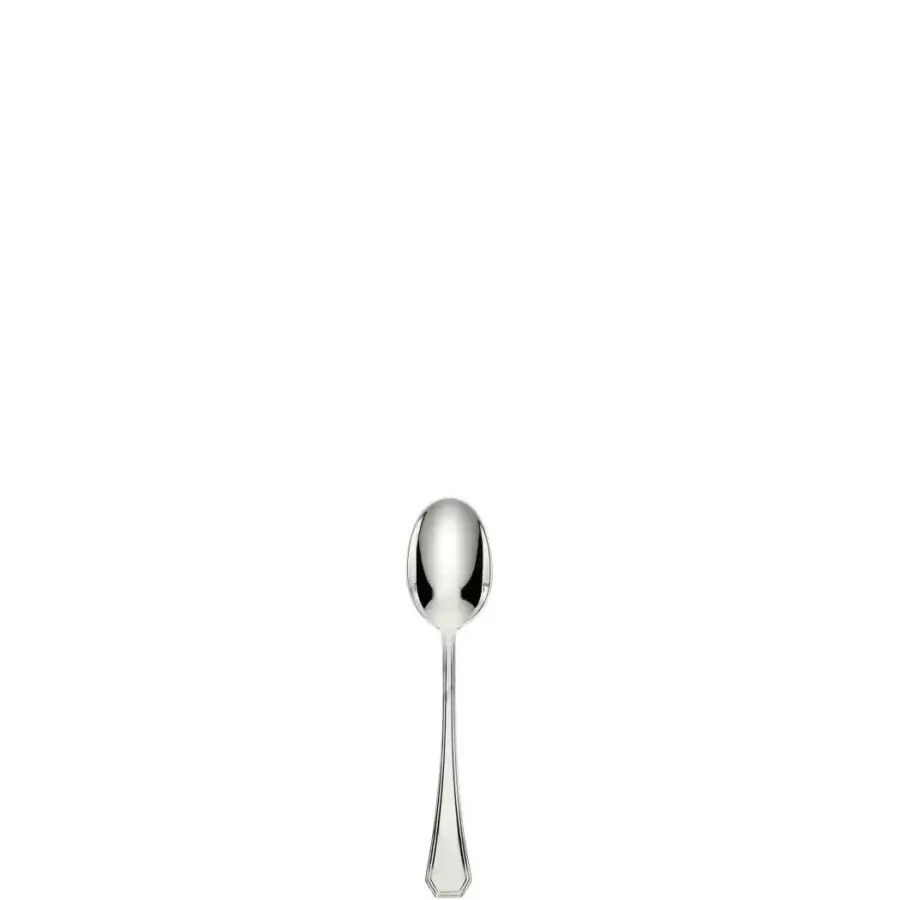 Exceptional Schiavon Ottogonale teaspoon crafted in Italy with sinuously shaped surfaces and a highly polished silver finish
