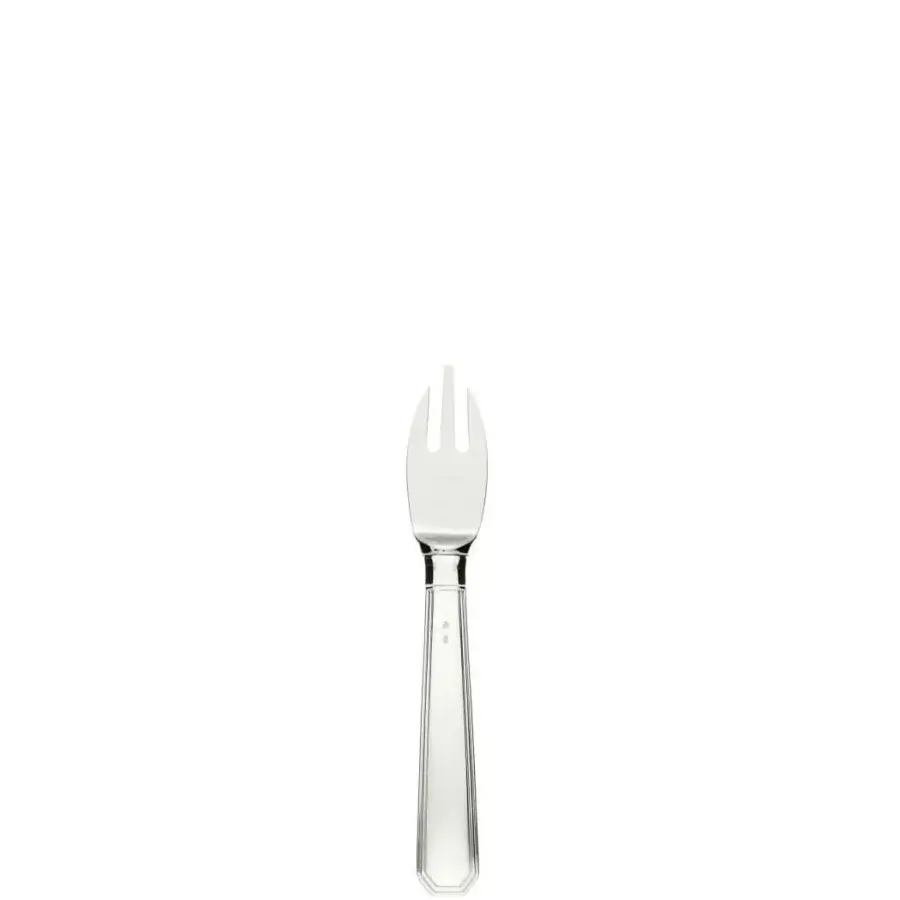 Superior Schiavon Ottogonale cheese cutlery crafted from stainless steel joined to a polished silver handle with geometric patterns