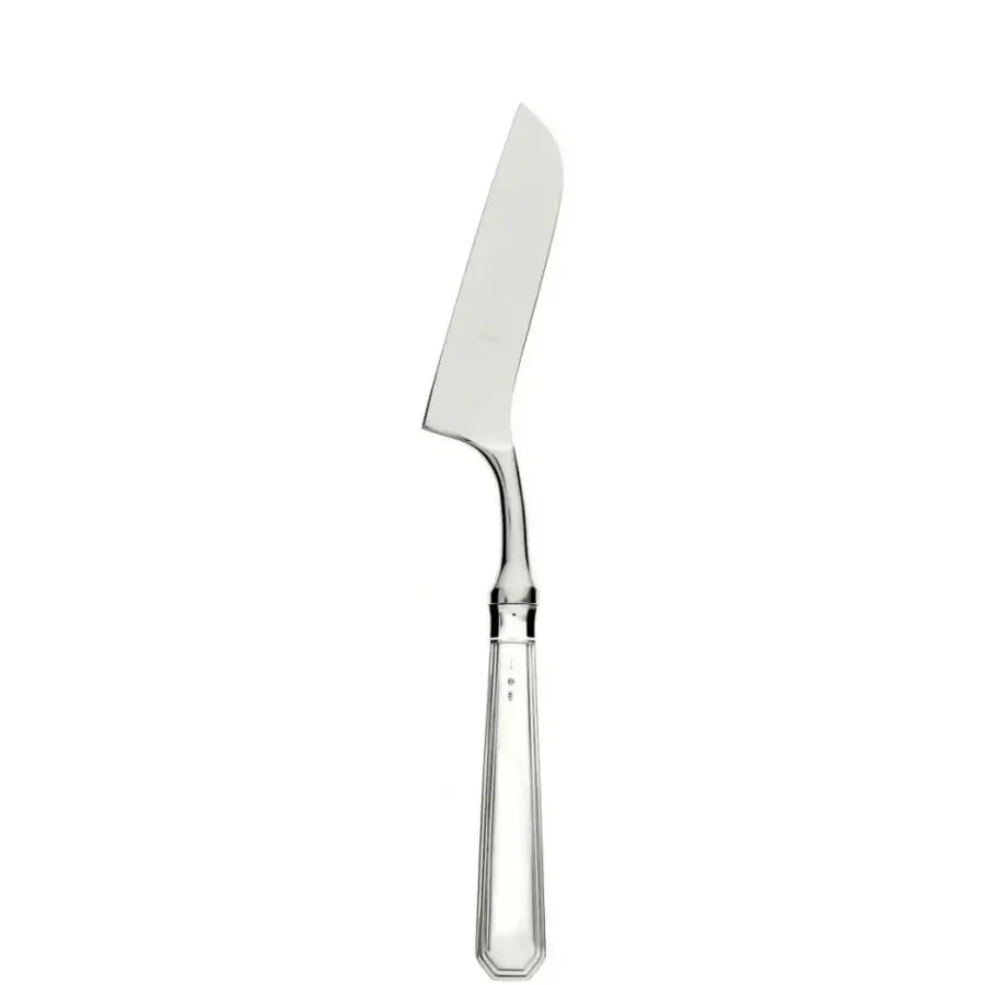 Elegant Schiavon Ottogonale cheese cutlery crafted from stainless steel with a silver handle and highly polished finish