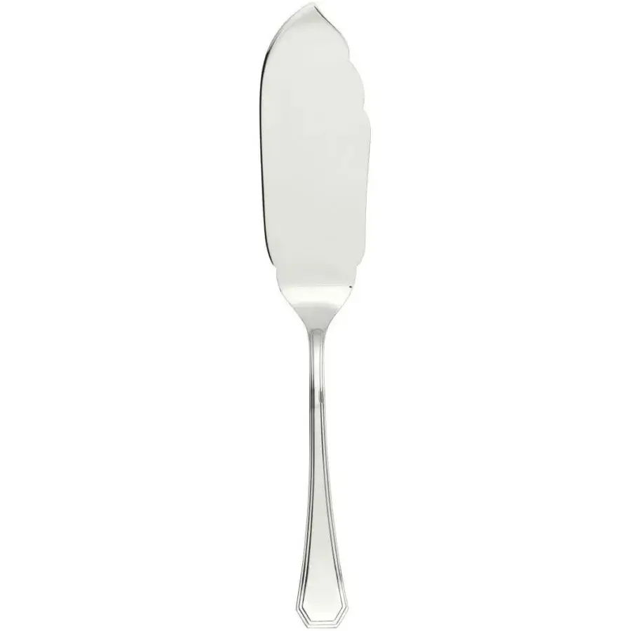 Elegant Schiavon Ottogonale dessert serving cutlery crafted from radiant silver with a subtle satin finish