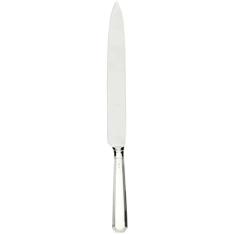 Elegant Schiavon Ottogonale cutlery with a slender blade and silver handle crafted with stainless steel and eco-friendly resins with a polished finish