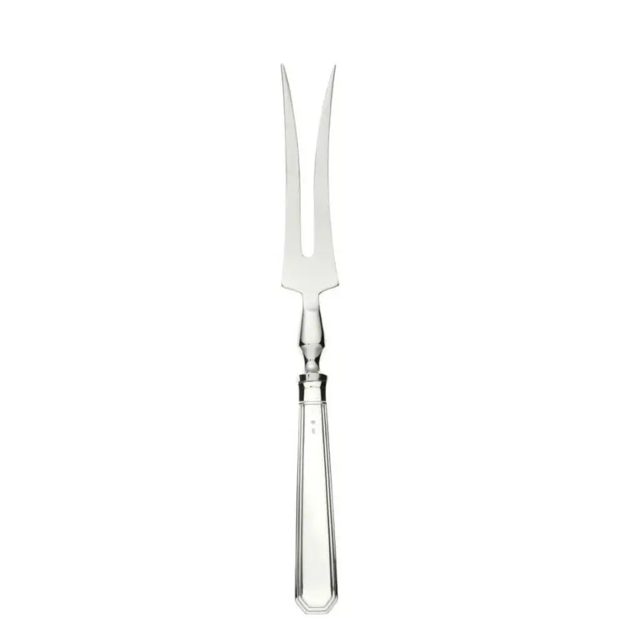 Superior Schiavon Ottogonale cutlery set with a slender silver silhouette crafted in stainless steel and eco-friendly resin with a glossy finish