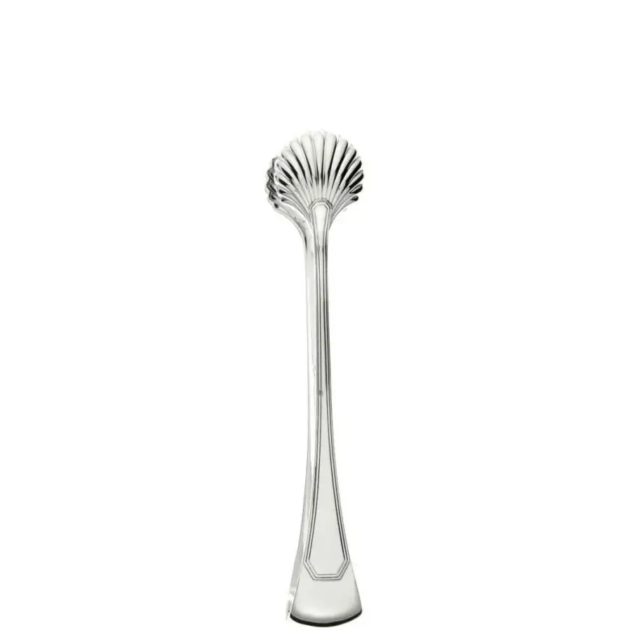 Distinguished Schiavon Ottogonale serving cutlery sugar spoon crafted in enduring silver with a hand-finished, highly polished reflective surface