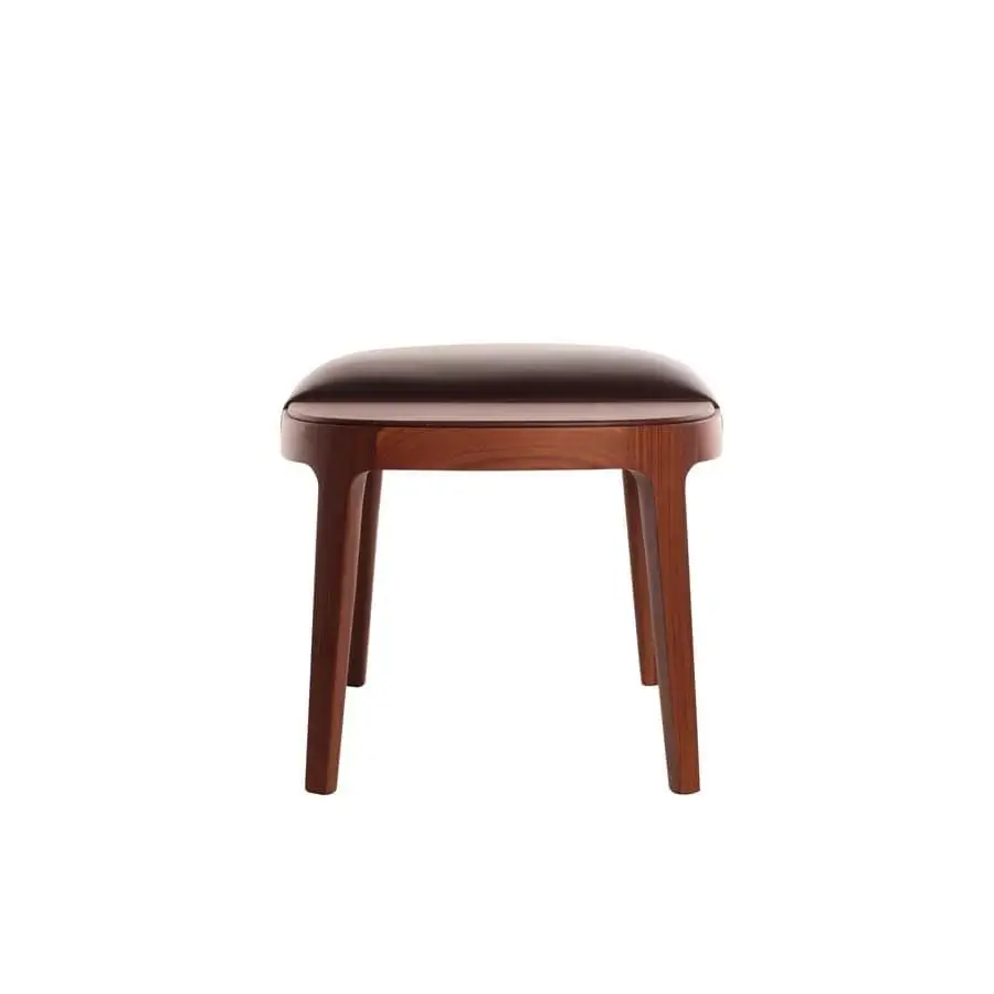 Elegant Potocco Velis bench crafted with Canaletto walnut and dark brown upholstery for a modern aesthetic