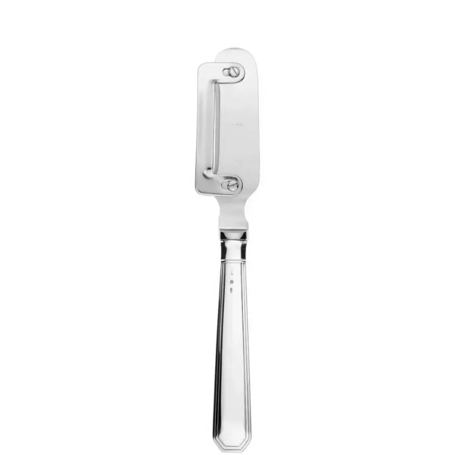Distinguished Schiavon Ottogonale serving cutlery crafted with stainless steel and silver, exhibiting a polished satin finish