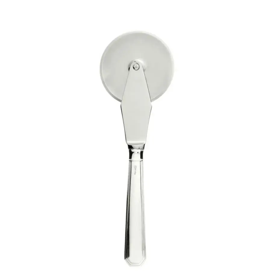 Exceptional Schiavon Ottogonale serving cutlery crafted with stainless steel joined to a silver handle and glossy finish
