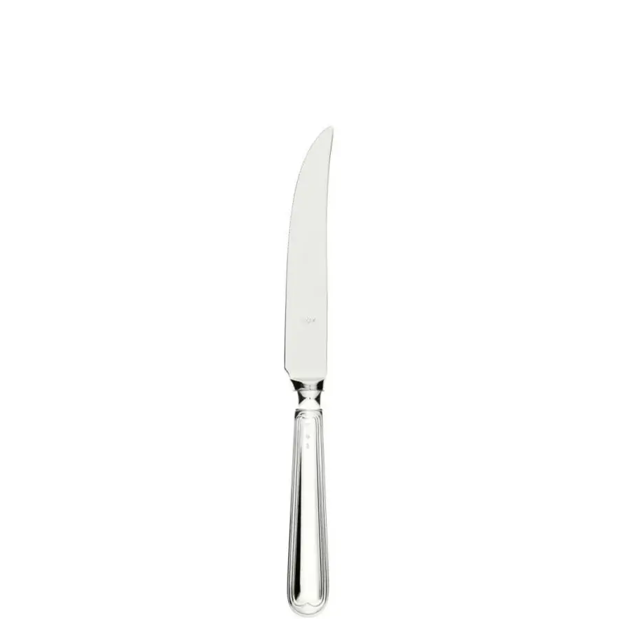 Elegant Schiavon Mauriziano 5-piece cutlery set crafted in lustrous silver-plated alpaca with refined fluted detailing