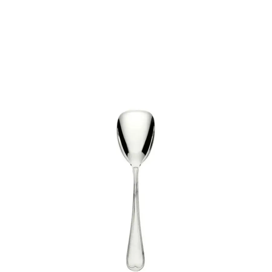 Elegant Schiavon Mauriziano cutlery spoon crafted from silver-plated alpaca with a polished reflective finish