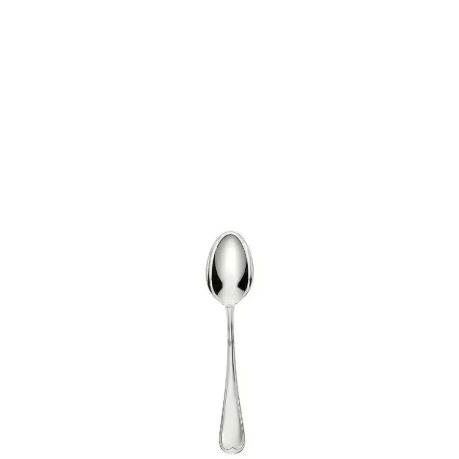 Lavish Schiavon Mauriziano teaspoon crafted in silver-plated alpaca with a highly polished glossy silver finish and harmonious lines