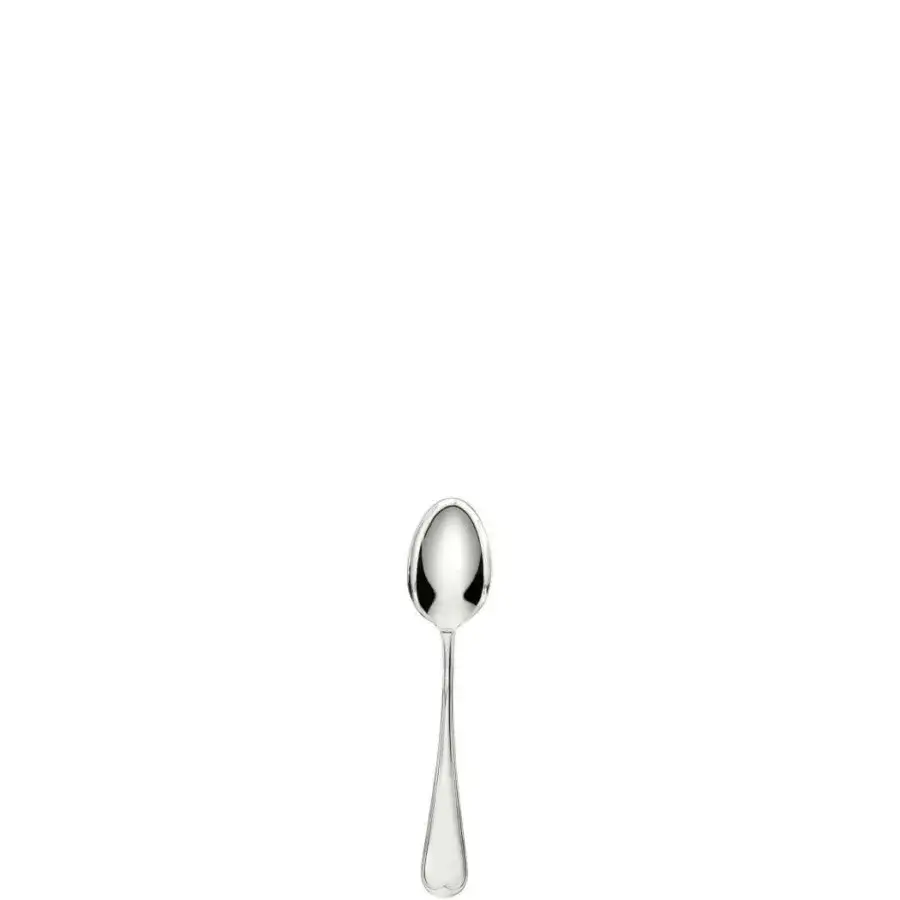 Distinguished Schiavon Mauriziano teaspoon in silver-plated alpaca with a glossy finish and delicate heart-shaped handle detail