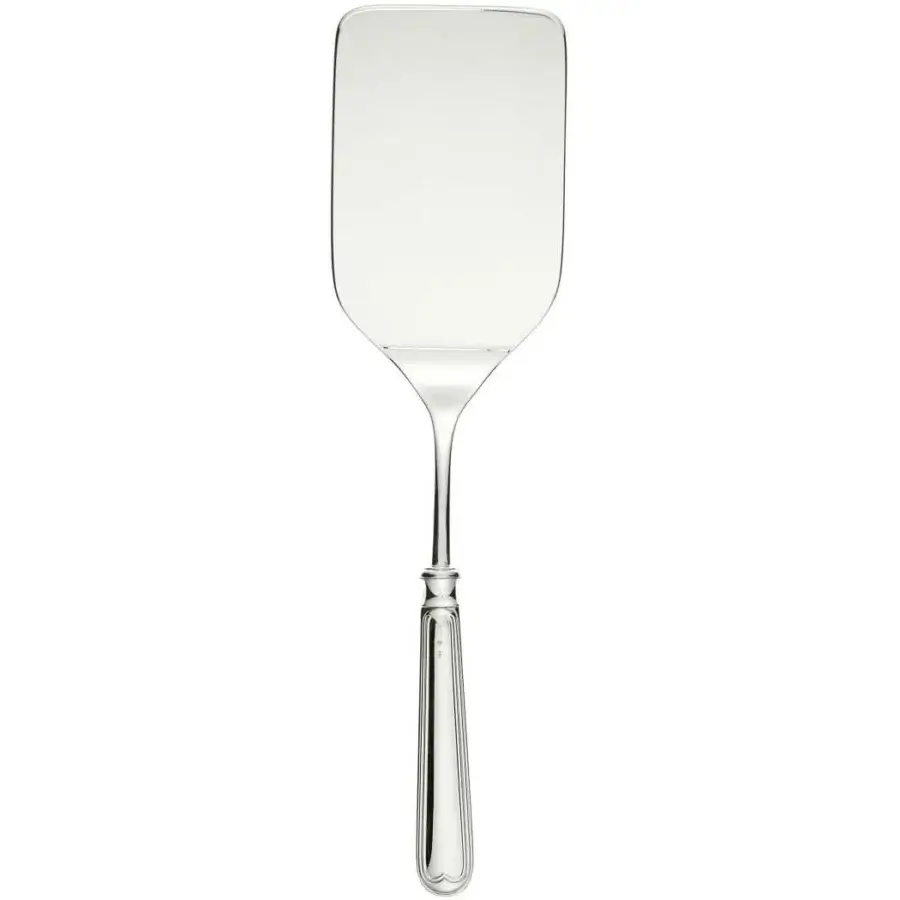 Superior Schiavon Mauriziano serving cutlery crafted from silver-plated alpaca with a polished reflective surface and ornate detailing
