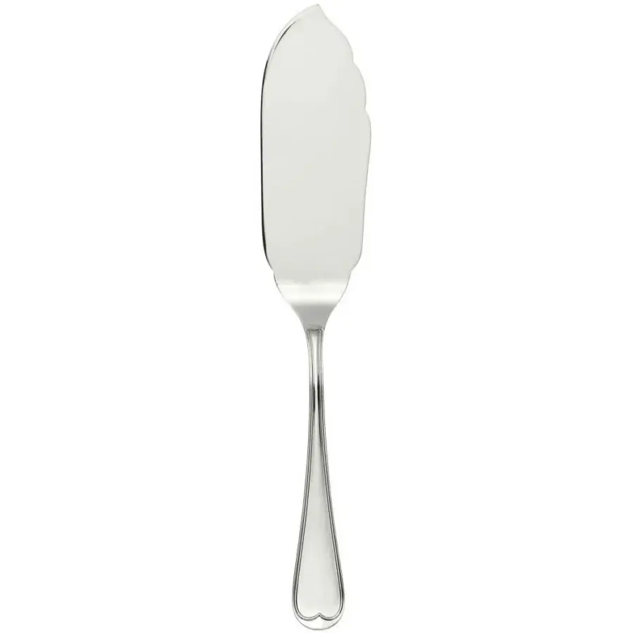 Elegant Schiavon Mauriziano Fish Serving Cutlery Set crafted in silver-plated alpaca with a highly polished glossy finish