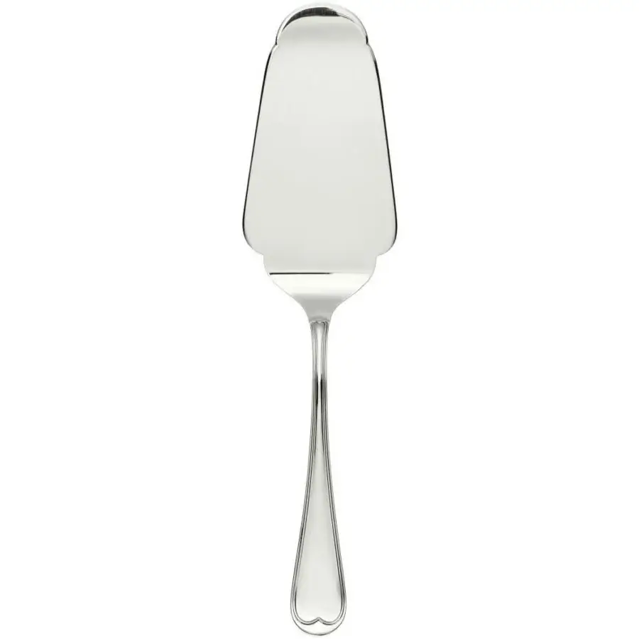 Superior Schiavon Mauriziano dessert serving cutlery crafted from silver-plated alpaca with a highly polished glossy finish