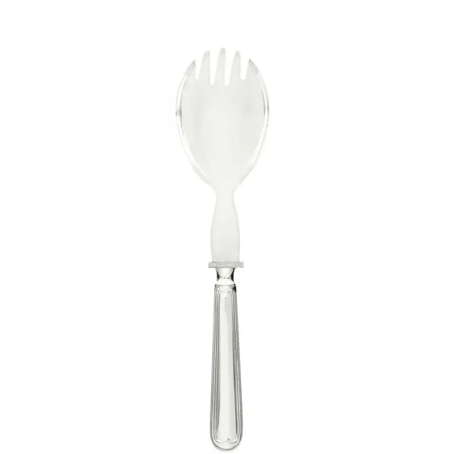 Distinguished Schiavon Mauriziano Salad Serving Cutlery Set crafted from silver-plated alpaca with natural horn and a polished finish