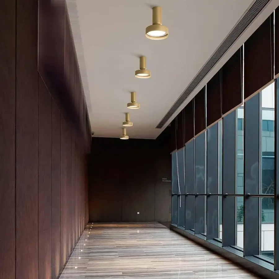 Exceptional Modo Luce Hammer spotlight recessed lamp with turned metal body and matte muted gold finish