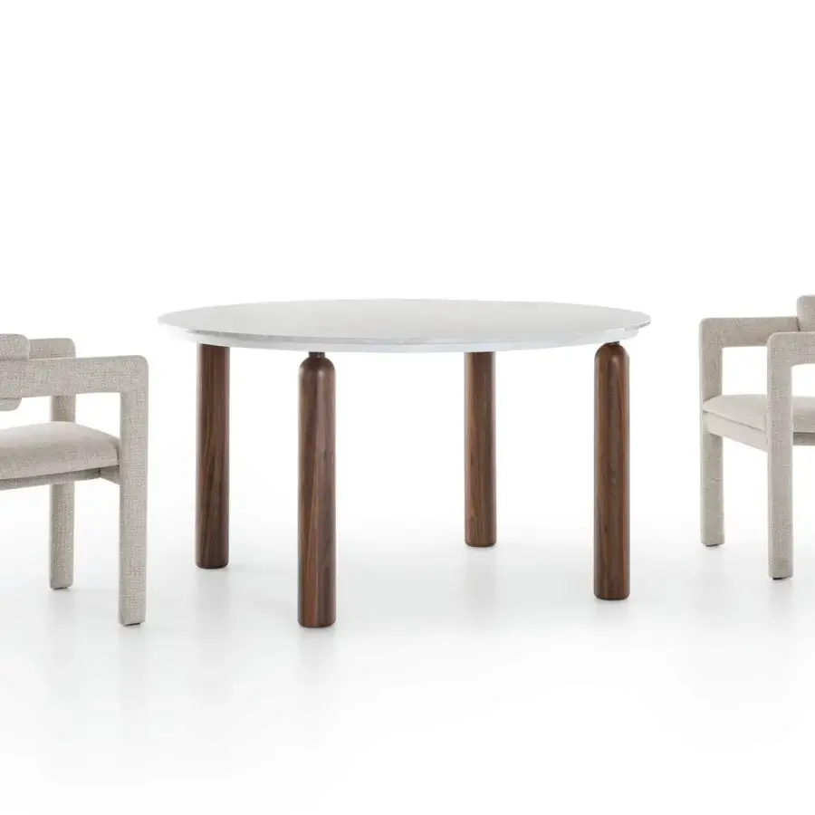Distinguished Pacini & Cappellini Gio table with matte white tempered glass tabletop and refined medium-toned wood base