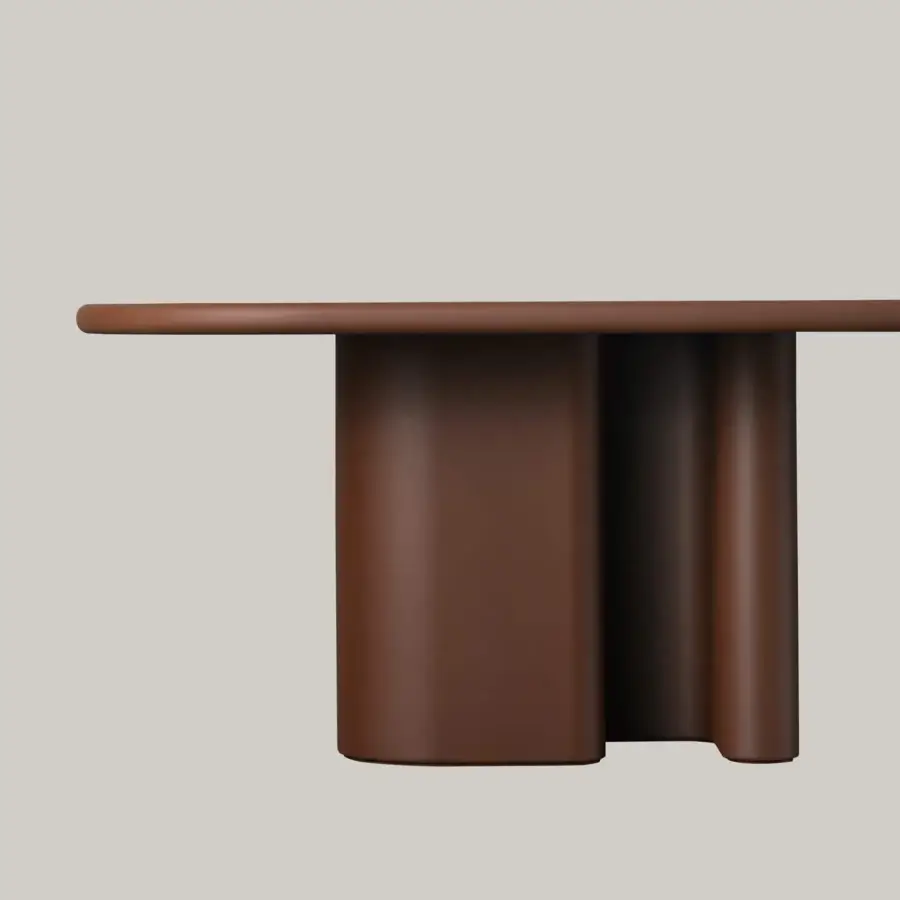 Exceptional Miniforms Bonbon table crafted in Italy with a satin medium brown solid wood form