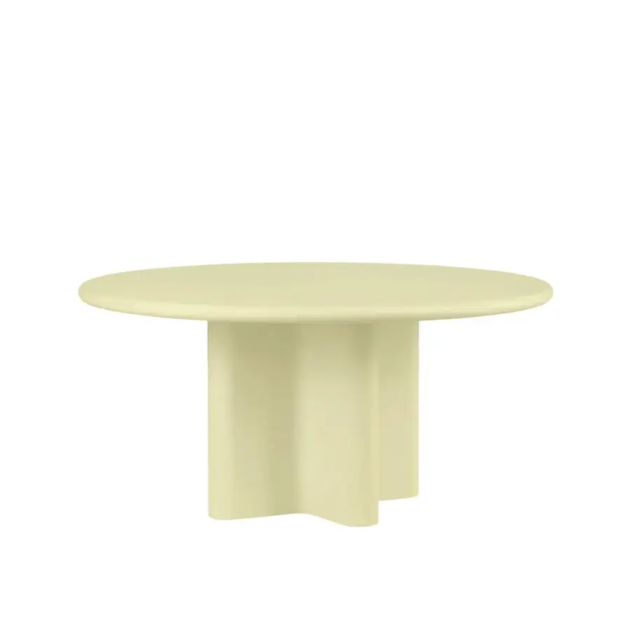 Distinguished Miniforms Bonbon table crafted in Italy with pale yellow synthetic material and a smooth matte finish