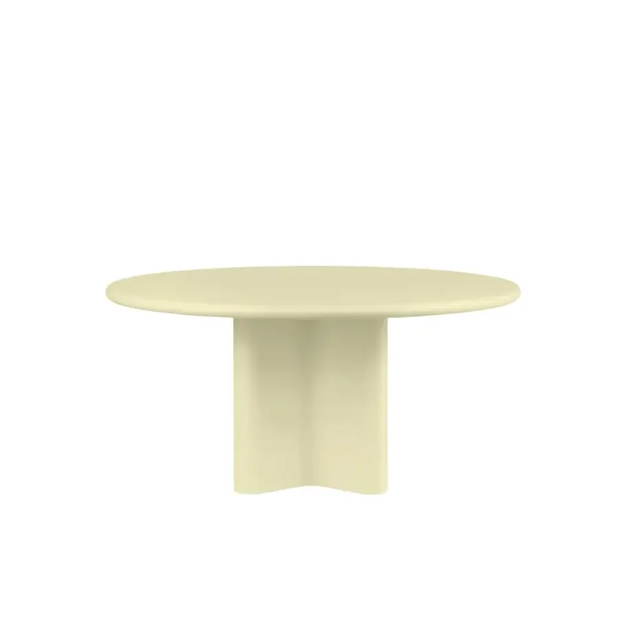 Elegant Miniforms Bonbon table crafted in Italy with pale yellow synthetic material and matte finish