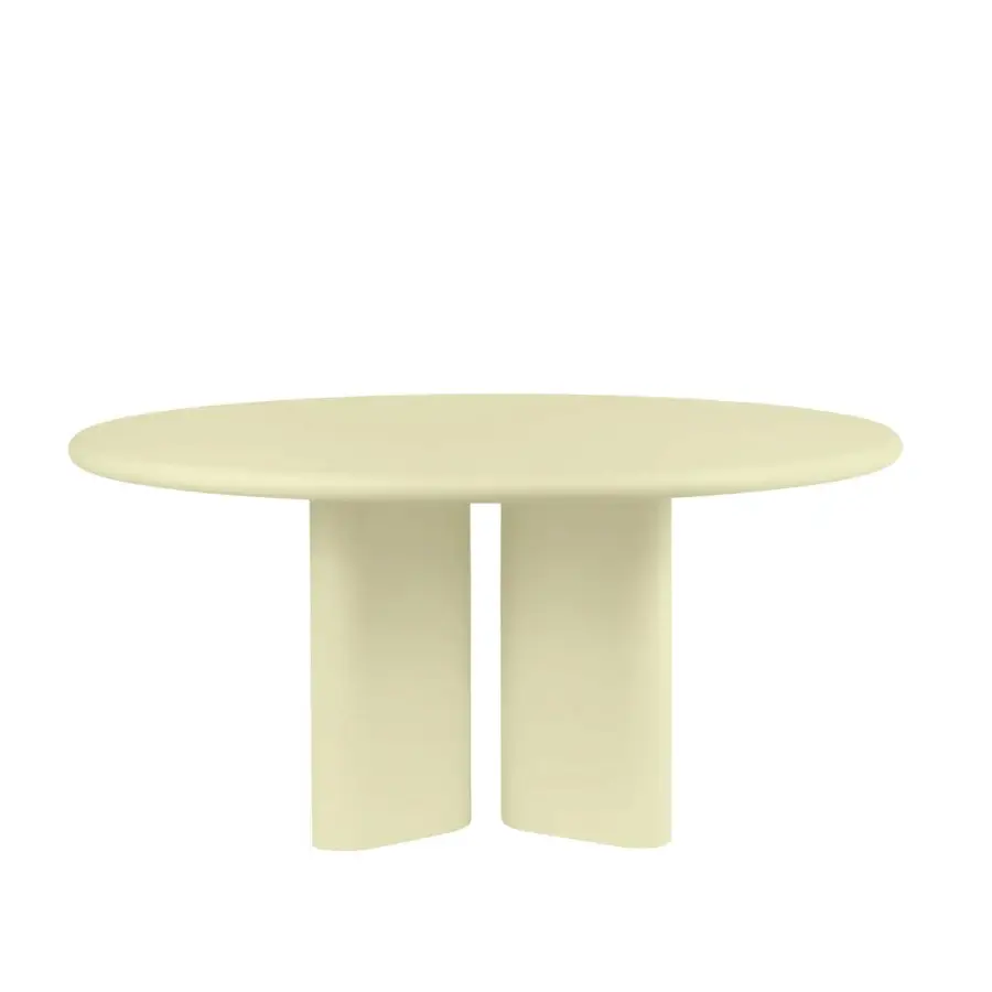 Superior Miniforms Bonbon table crafted in Italy with pale yellow synthetic material and smooth matte finish