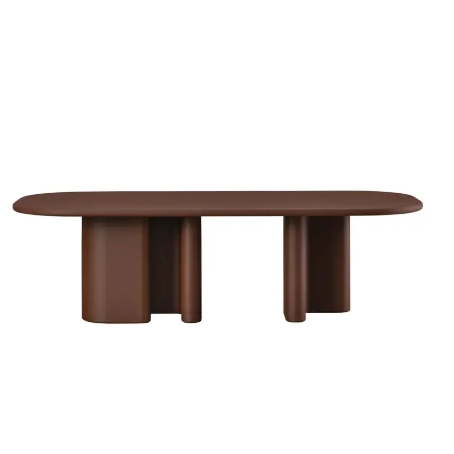 Distinguished Miniforms Bonbon table crafted in Italy with warm brown wood and smooth matte finish