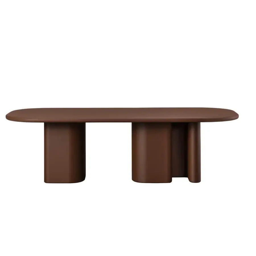 Elegant Miniforms Bonbon table crafted in Italy with earthy brown composite material and matte finish
