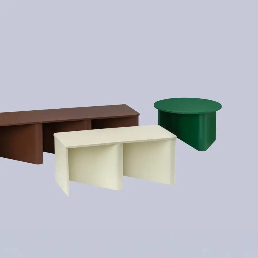 Elegant Miniforms Nami bench crafted in bent wood with a smooth matte off-white finish exhibiting an asymmetrical design