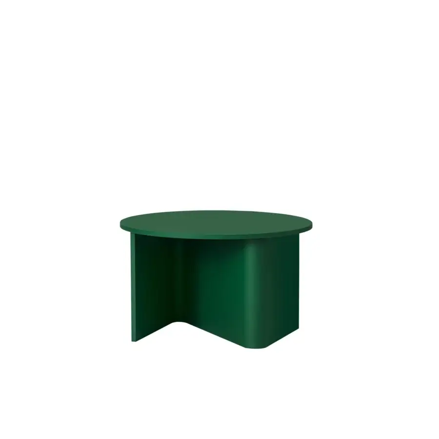 Exceptional Miniforms Nami coffee and side table with sculpted bent wood base in saturated green lacquered finish