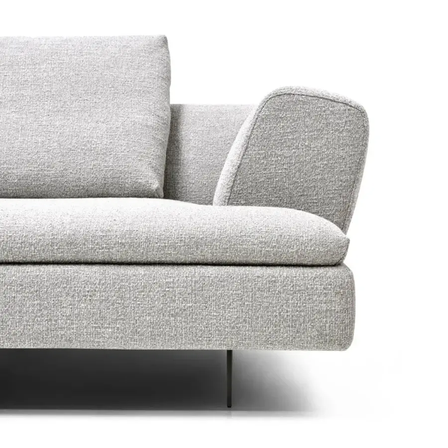 Exceptional Arketipo Good Times sofa with light gray woven textile upholstery and gently curved lines