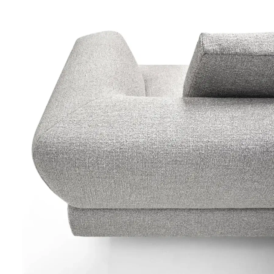 Superior Arketipo Good Times sofa with neutral gray textured textile and matte finish crafted for relaxed comfort