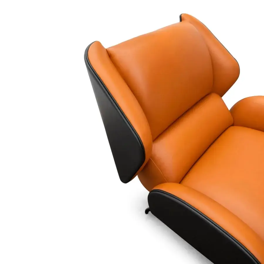 Captivating WAYNE Enterprises WE-015 lounge chair with glossy leather upholstery and sleek black edging