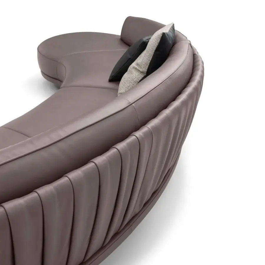 Superior Wayne Enterprises WE-036 Modular Sofa in muted mauve with deeply channeled tufting and matte lacquered upholstery