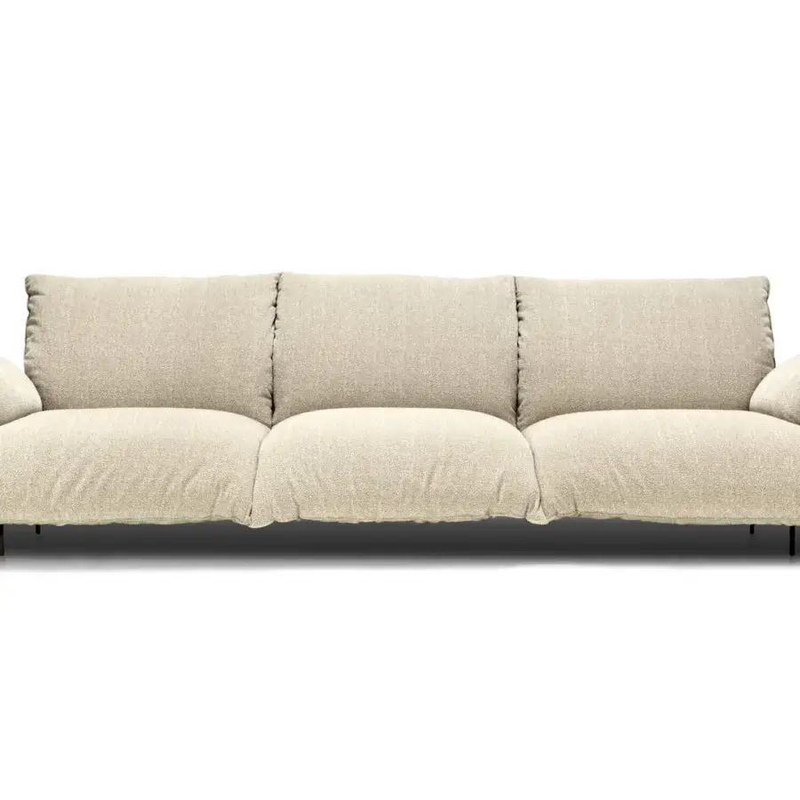 Distinguished Arketipo Bodyguard sofa with textured neutral beige textile and gently curved, adaptable form