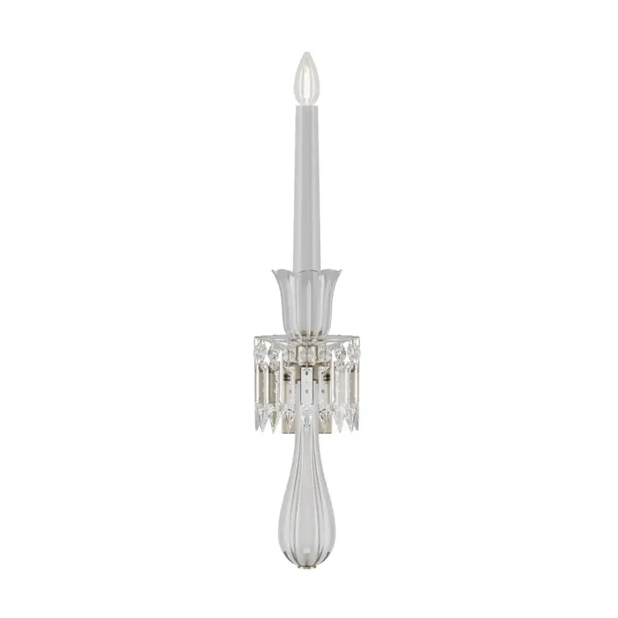 Distinguished Italamp Keplero wall lamp crafted in crystal, glass and metal with a glossy finish illuminates spaces with delicate pendants