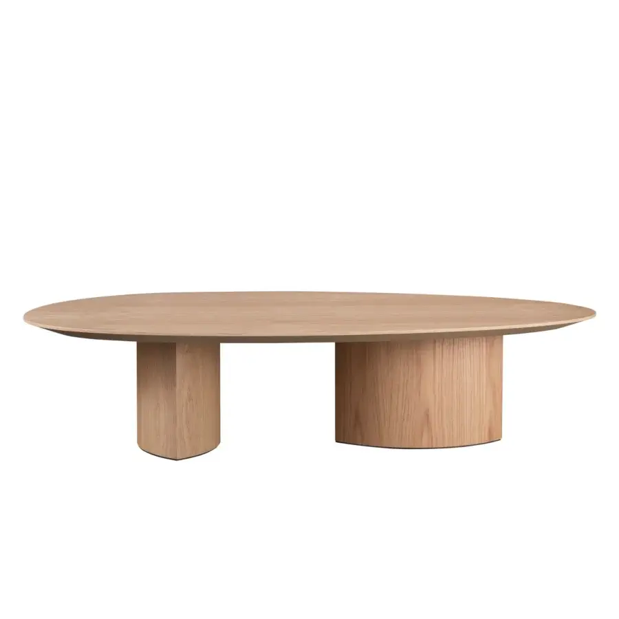 Distinguished Miniforms Plautino coffee table crafted in Italy with gently curved wood and a smooth satin finish