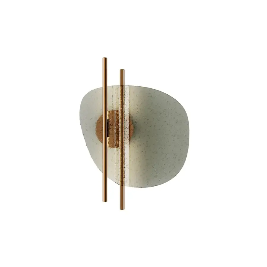 Superior Italamp Clip wall lamp crafted in pale grey art glass with a shiny champagne metal finish